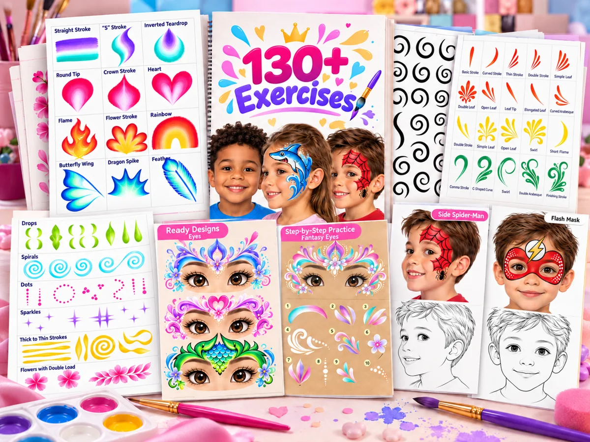 Face Painting practice exercises mockup